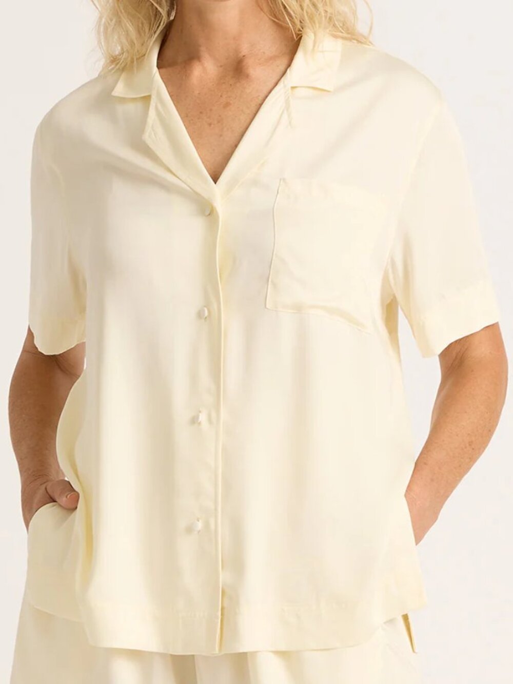 Vegan Silk Sleep Tee - Pearl